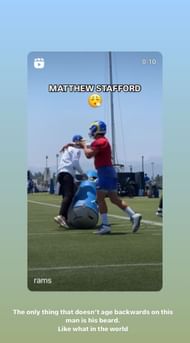 Kelly Stafford's reaction to Matthew attending Rams practice